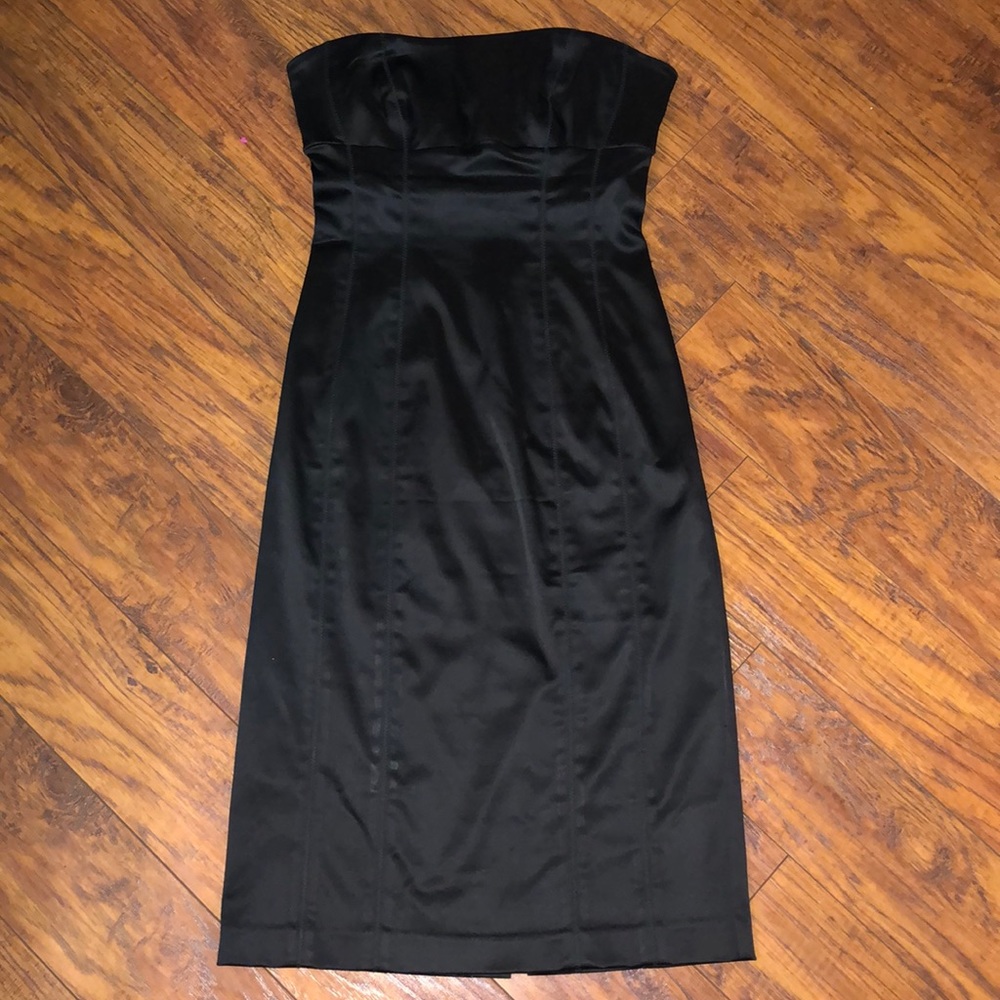 Beautiful black bebe strapless pencil dress